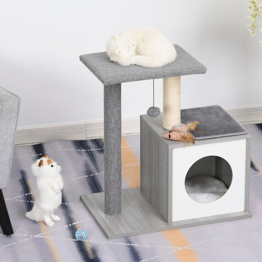 PawHut Multi-level Cat Tree Condo with Sisal-Covered Scratching Posts