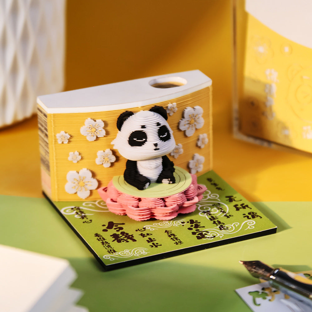 2026 Calendar Panda 3d Three-dimensional Post-it Notes