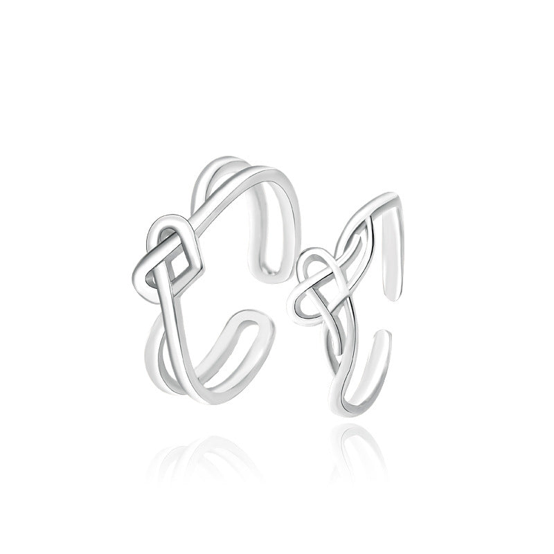 S925 Sterling Silver Ring Valentine Love Heart Hollow