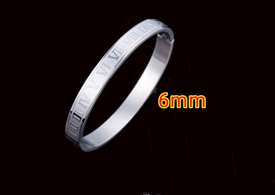 Creative Roman Digital Titanium Steel Valentine Bracelet with Ring Valentine Gift