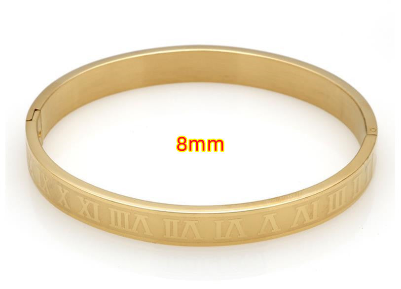 Creative Roman Digital Titanium Steel Valentine Bracelet with Ring Valentine Gift