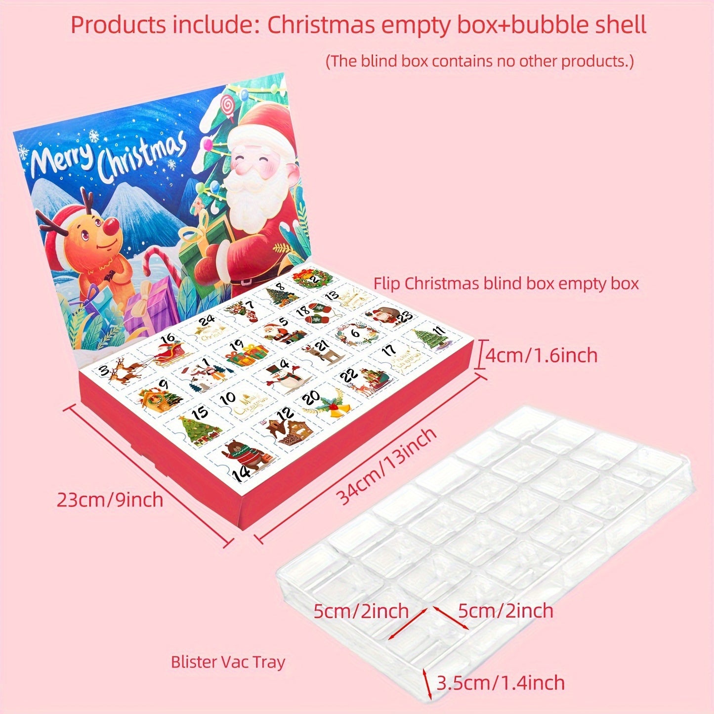 2026 Christmas Puzzle Calendar 24 Days DIY Gift Box Empty Christmas Gift Box