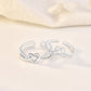 S925 Sterling Silver Ring Valentine Love Heart Hollow