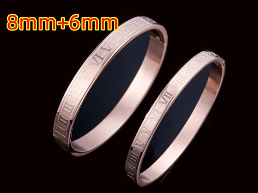 Creative Roman Digital Titanium Steel Valentine Bracelet with Ring Valentine Gift