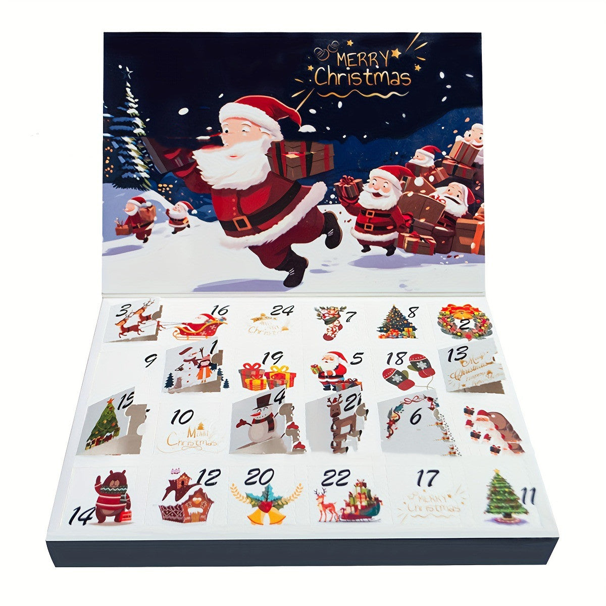 2026 Christmas Puzzle Calendar 24 Days DIY Gift Box Empty Christmas Gift Box