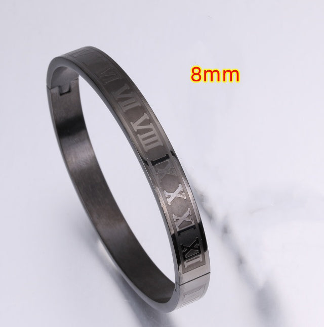 Creative Roman Digital Titanium Steel Valentine Bracelet with Ring Valentine Gift