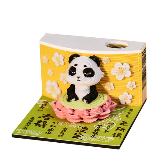 2026 Calendar Panda 3d Three-dimensional Post-it Notes