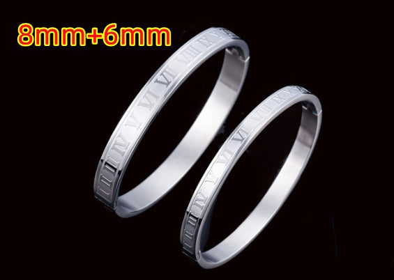 Creative Roman Digital Titanium Steel Valentine Bracelet with Ring Valentine Gift