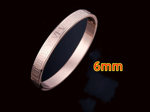 Creative Roman Digital Titanium Steel Valentine Bracelet with Ring Valentine Gift